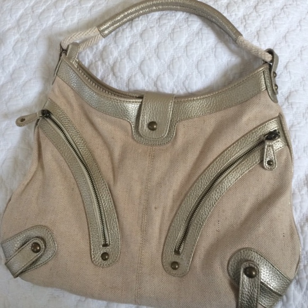 Natural linen handbag